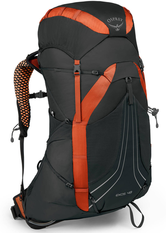 Картинка рюкзак туристический Osprey exos 48 Blaze Black - 1