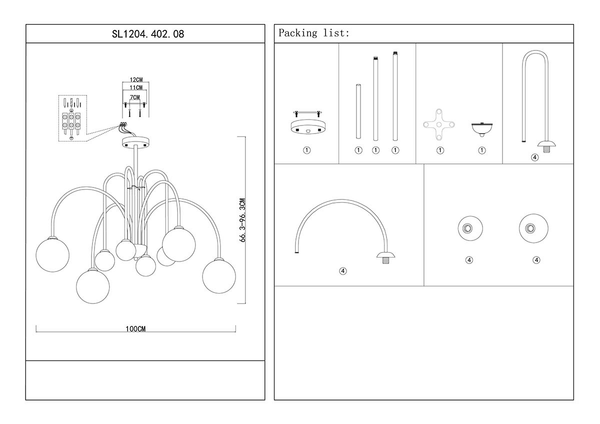 Потолочная люстра ST Luce Jineto SL1204.402.08