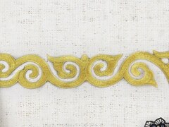 Тесьма термоузор орнамент, ш. 4 см, золото