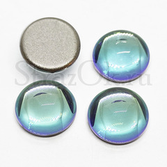 Купить кабошоны из стекла Vitrail Turquoise витражный бирюзовый полусферы на StrazOK.ru