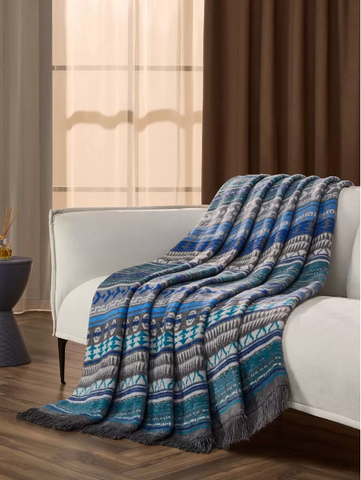 Плед хлопковый Arya Aqua Light (200*220 см) - Синий - купить