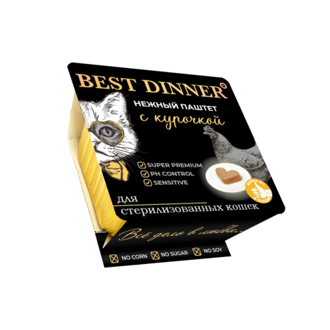 Best Dinner Нежный паштет с курочкой (упаковка 14 шт * 100 г)