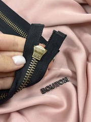 Молния черная двухзамковая с бронзовым массивным бегунком