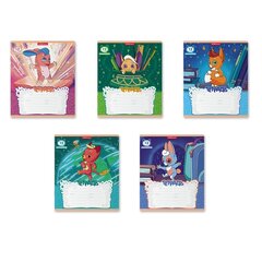 
          Тетрадь 12л., линия, Erich Krause скрепка, блок офсет, мелован. картон "Волшебный друг", 5 дизайнов