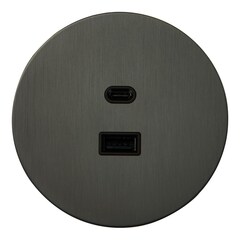 USB розетка (тип A+C), антрацит, Salvador, EU020112