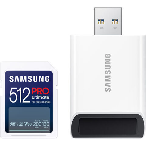 Карта памяти Samsung 512GB PRO Ultimate UHS-I SDXC 200MB/s + картридер