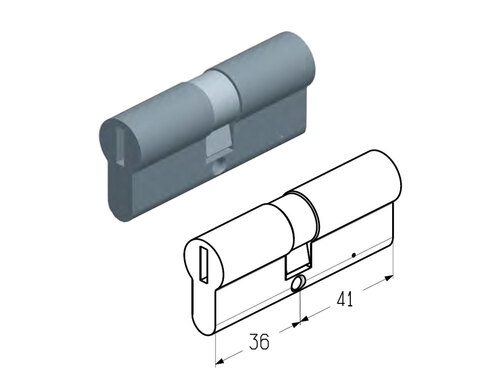 ALUTECH Цилиндровый механизм 36 / 41 мм, C-36 / 41