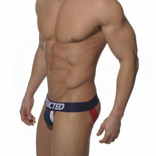 Мужские трусы Джоки темно-синие Addicted Jock Tricolor France