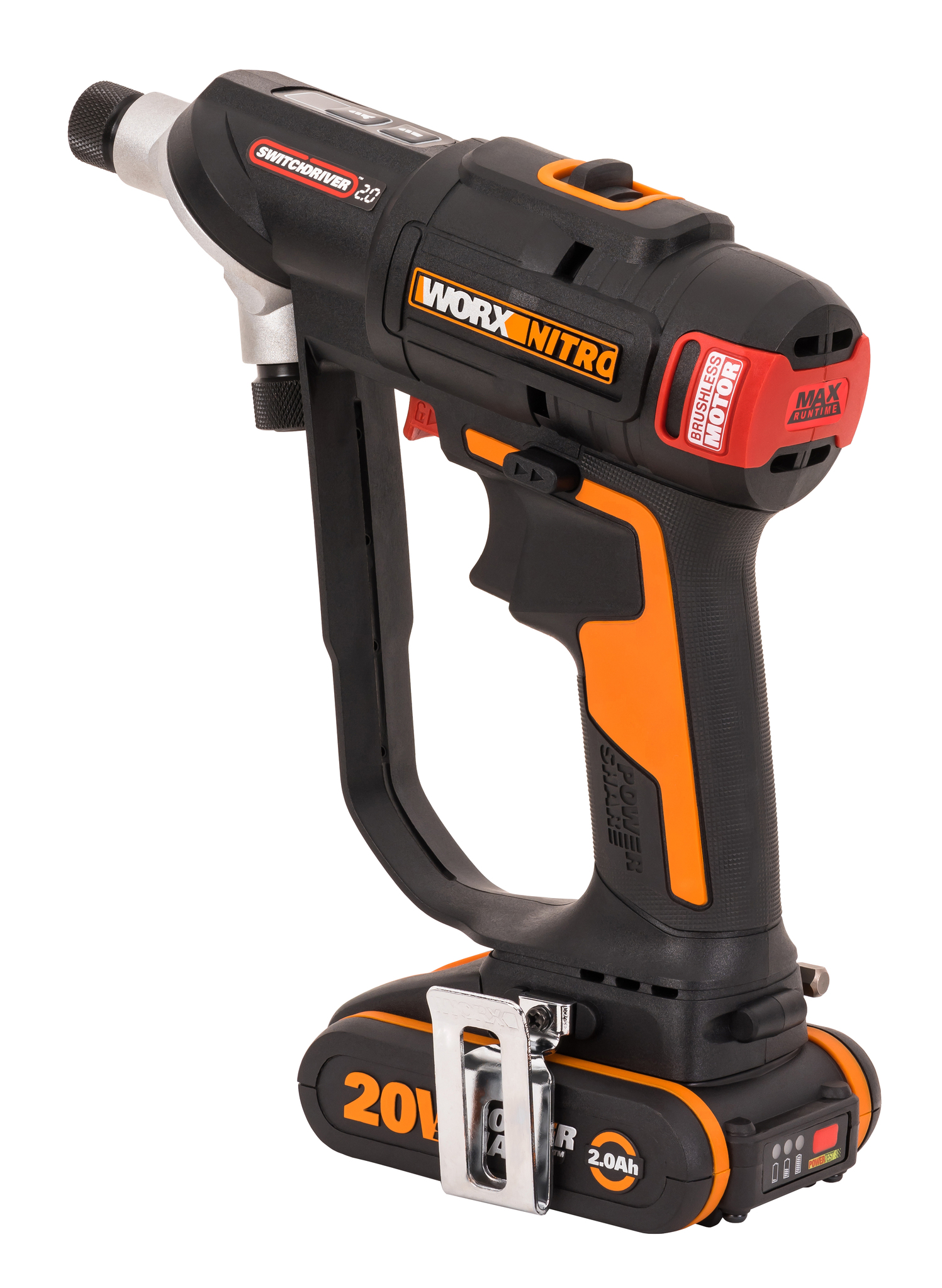 Дрель-шуруповерт аккумуляторная бесщёточная WORX Switchdriver 2.0 WX177, 50Нм, 20В, 2Ач x1, кейс