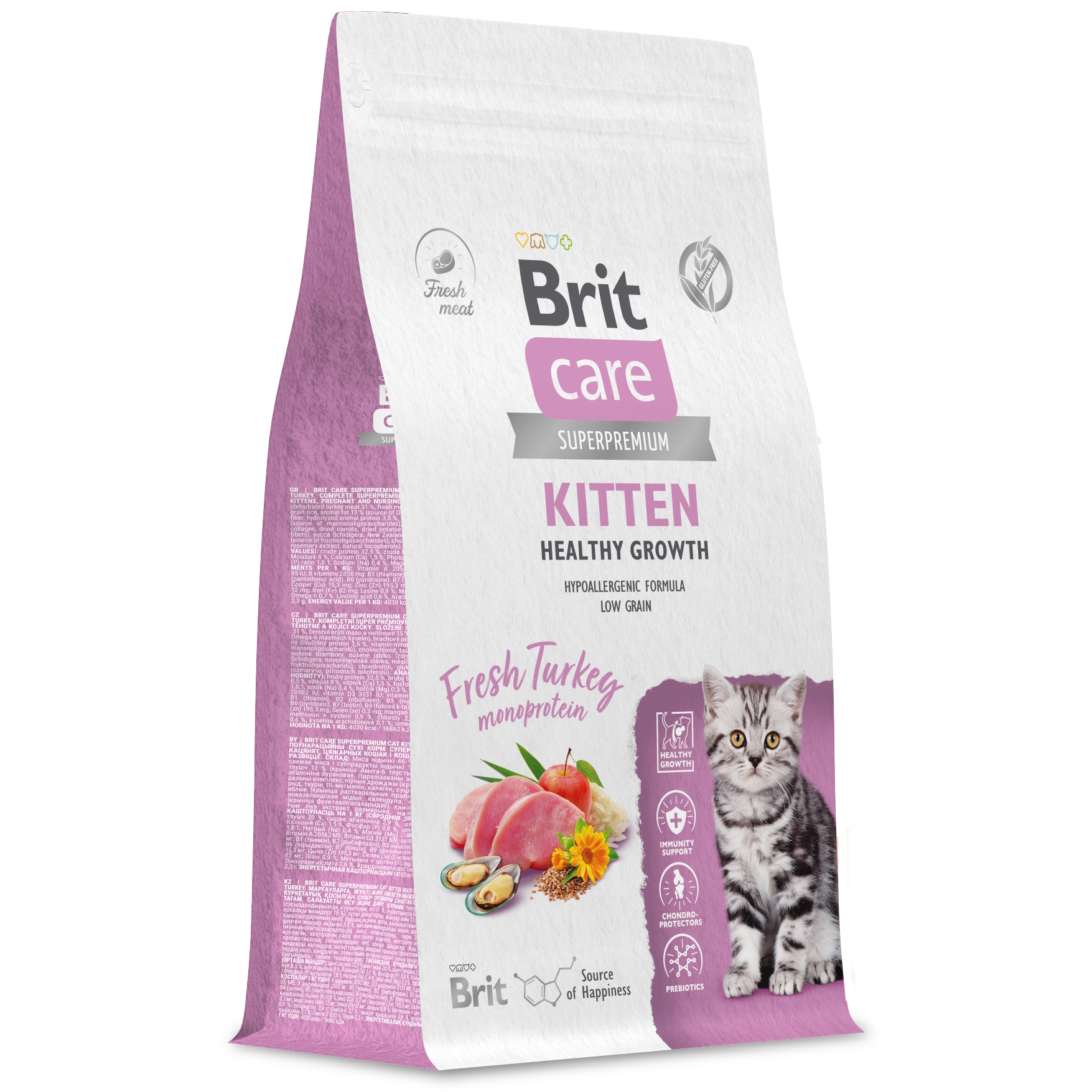 Сухой корм Brit Care Cat Kitten Healthy Growth для котят и беременных  кошек, Здоровый рост купить с доставкой в интернет-магазине зоогастроном.ру