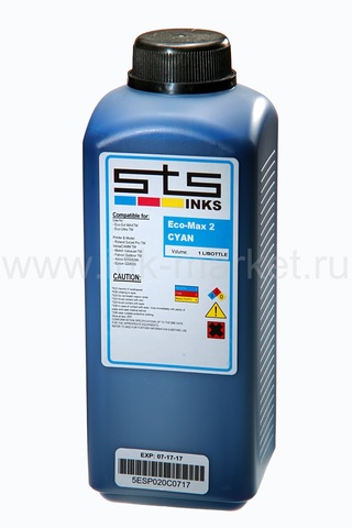 Чернила STS Low-Solvent, голубые (Cyan), 1000 мл