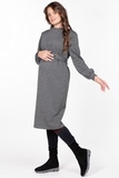 Утепленное платье для беременных 11243 серый