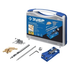 ЗУБР два отверстия, в кейсе, двойной кондуктор для глухих отверстий, Профессионал (30091)