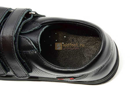 Ботинки на липучках для мальчиков Лель (LEL) из натуральной кожи цвет черный. Изображение 14 из 17.