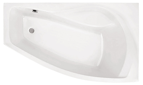 Ванна акриловая асимметричная "Майорка XL" 160х95 правосторонняя белая с г/м "Базовая Плюс" Santek