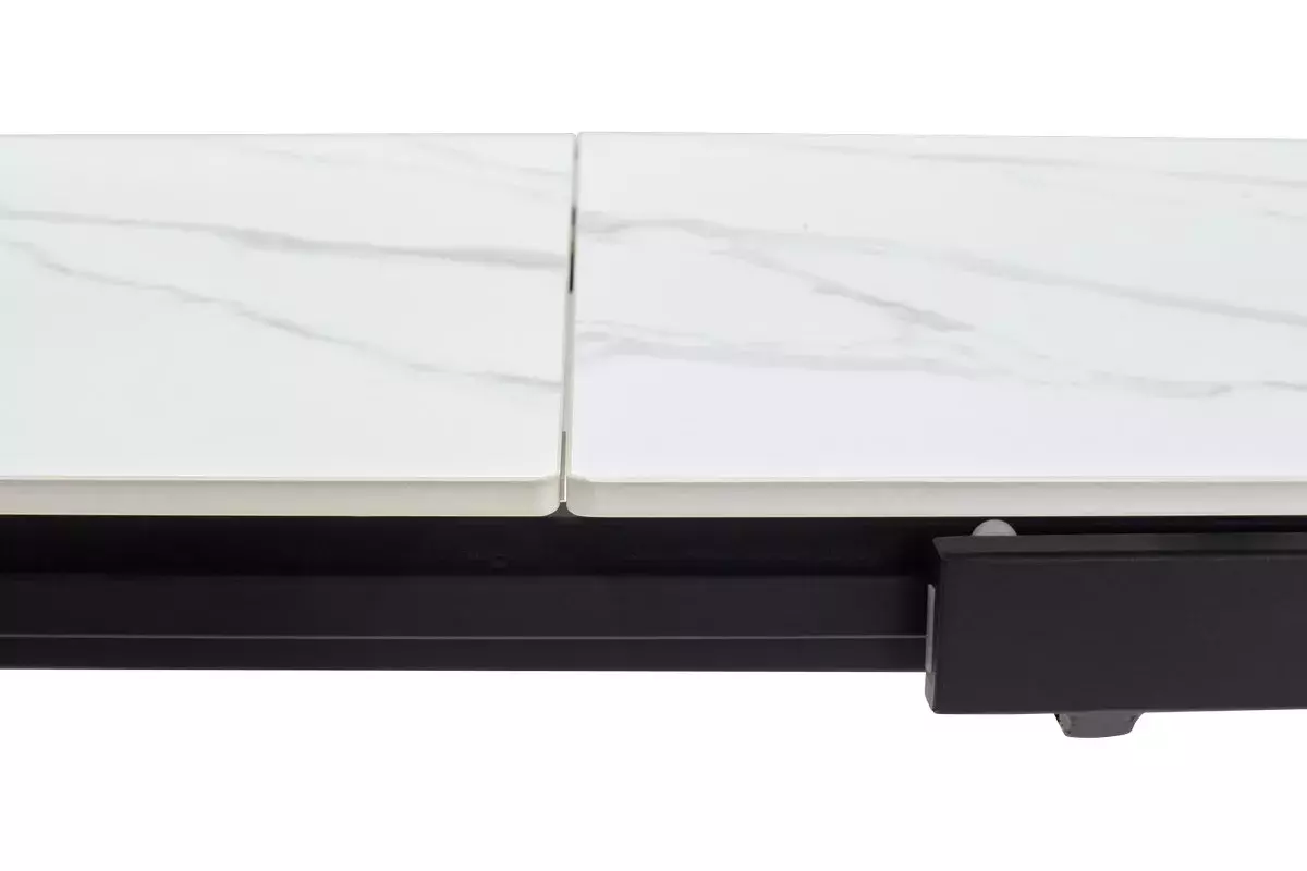 Стол CORNER 120 MATT WHITE MARBLE SOLID CERAMIC / BLACK, DISAUR