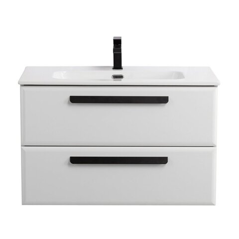 Cezares ECO-CER-N-600-2C-SO-BL ECO-CER-N База под раковину подвесная с двумя выкатными ящиками, Bianco Lucido, 600x457x500, ECO-CER-N-600-2C-SO-BL