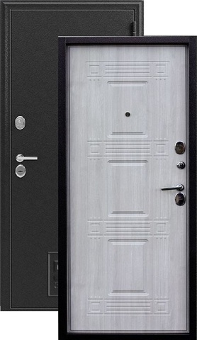 Входная металлическая дверь Z-6 (серебро+дуб седой)  Зевс из стали 2 мм с 2 замками