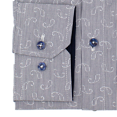 Рубашка Venti Modern Fit 103371300-100 серая в полоску и «турецкие огурцы»