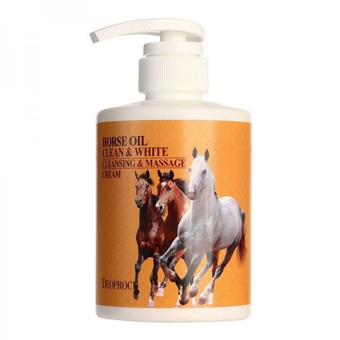 Deoproce Horse Oil Clean & White Cleansing & Massage Cream очищающий крем для тела массажный с лошадиным жиром