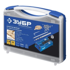 ЗУБР два отверстия, в кейсе, двойной кондуктор для глухих отверстий, Профессионал (30091)