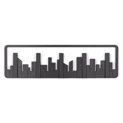 Вешалка настенная skyline, 50 см, черная, 5 крючков