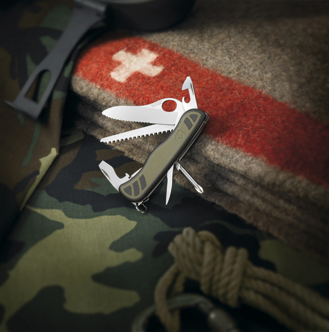 Нож Victorinox Soldiers Knife, 111 мм, 10 функций, зеленый