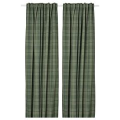 Комплект штор IKEA HAGGVECKMAL, Темно-зеленый, 145х250 см, 2 шт