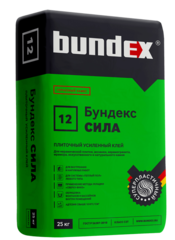 12 Клей плиточный усиленный "Бундекс Сила" (25 кг) Серый, аналог ЕК 3000
