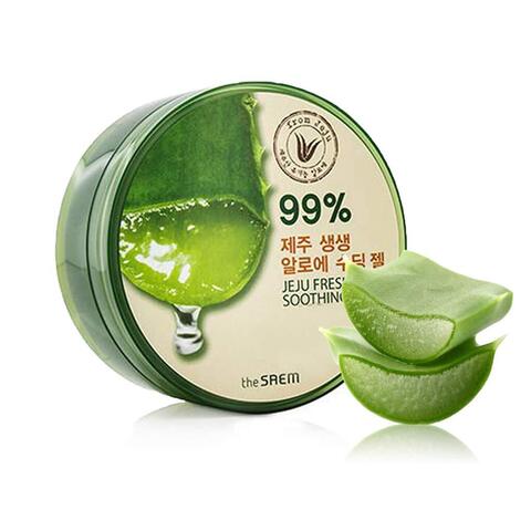 The Saem Jeju Fresh Aloe Soothing Gel 99% универсальный гель алоэ для лица и тела