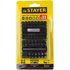 STAYER 33 шт, набор бит с магнитным адаптером (26085-H33)