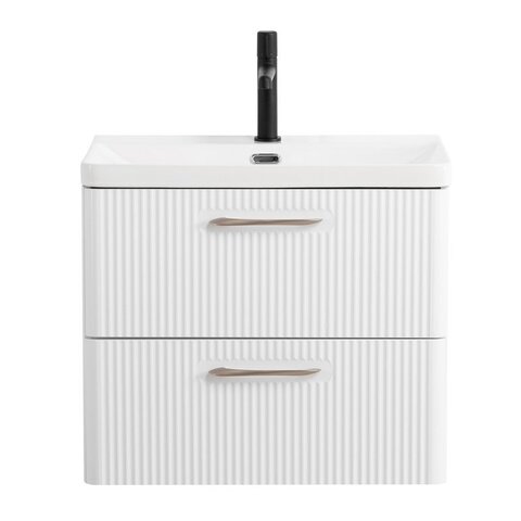 BelBagno DUE-600-2C-SO-BM-P DUE База под раковину подвесная с двумя выкатными ящиками, Белый металлик, 600x422x500, DUE-600-2C-SO-BM-P