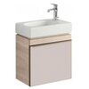 Шкафчик для раковины Geberit Citterio, с одной дверью: B=44см, H=55.4см, T=31.6см, бежевый / глянцевое стекло, светлый дуб / меламин, структура дерева