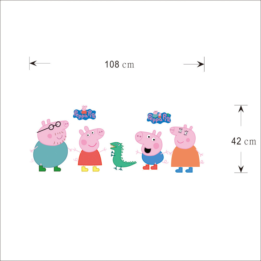 Семья Розовой свинки 3D наклейка