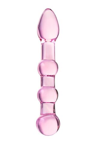 Розовый фаллоимитатор-ёлочка из прозрачного стекла - 18 см. - Sexus Sexus Glass 912129
