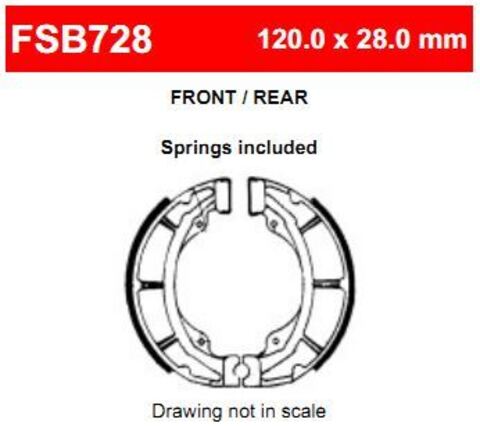 FSB728 Тормозные колодки барабанные MOTO, коробка 2 шт