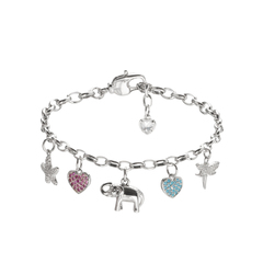 Браслет из латуни летний с Подвесками, silver