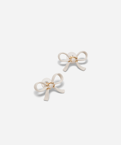 Серьги BOW WHITE
