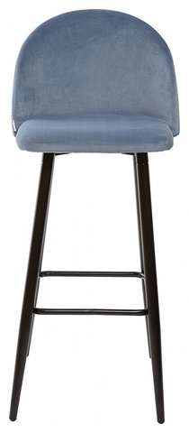 Барный стул MALIBU пудровый синий, велюр G108-56 М-City (обеденный, кухонный, для гостиной), Материал каркаса: Металл, Цвет каркаса: Чёрный, Материал сиденья: Велюр, Цвет сиденья: Пудровый синий, Цвет: Синий, Материал сиденья: Ткань