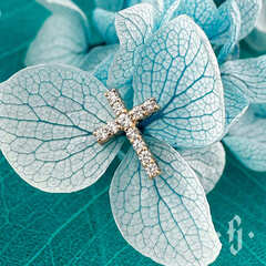 Накрутка "Crystal Cross 11 Stones" - Желтое золото - White CZ