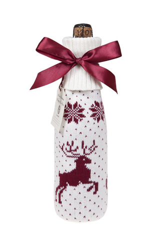 Чехол для бутылки Luxberry Олень белый-бордовый