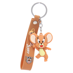 Брелок для ключей, NB-Nabil, серия "Кот и мышка", с силиконовым ремешком, 6 см