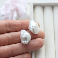 Жемчуг натуральный барочный, 19 мм и 20 мм, 2 жемчужины, Ж002-6