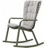 Уличное кресло-качалка Folio агава с серой подушкой
