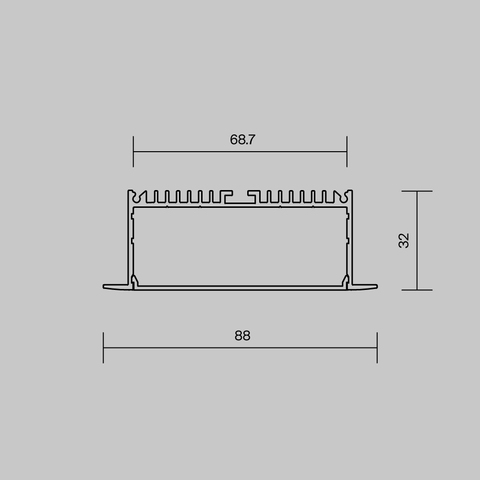 Алюминиевый профиль Maytoni встраиваемый ALM-8832-S-2M