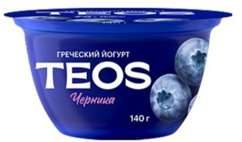 Йогурт Савушкин TEOS Греческий 2% 140г Черника, шт