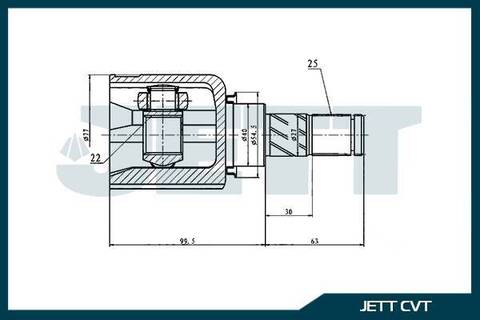 ШРУС внутренний JETT V40-7041