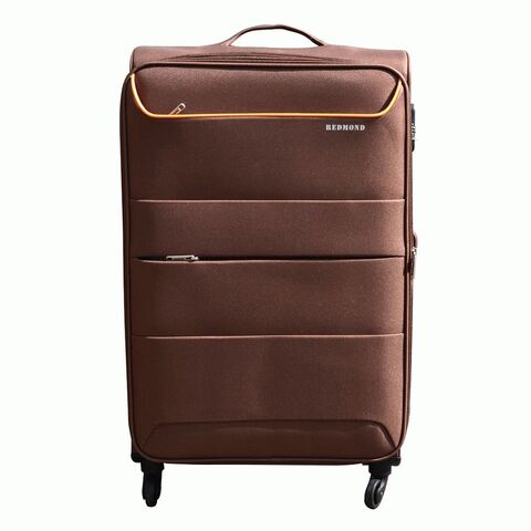 Чемодан Redmond тканевый облегченный ручная кладь Коричневый 55х20х39 см без расширения