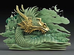 Силиконовый молд № 0215 Дракон