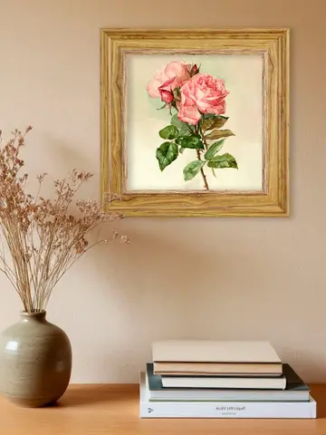 Картина настенная интерьерная в раме "под дерево" 26*26 см